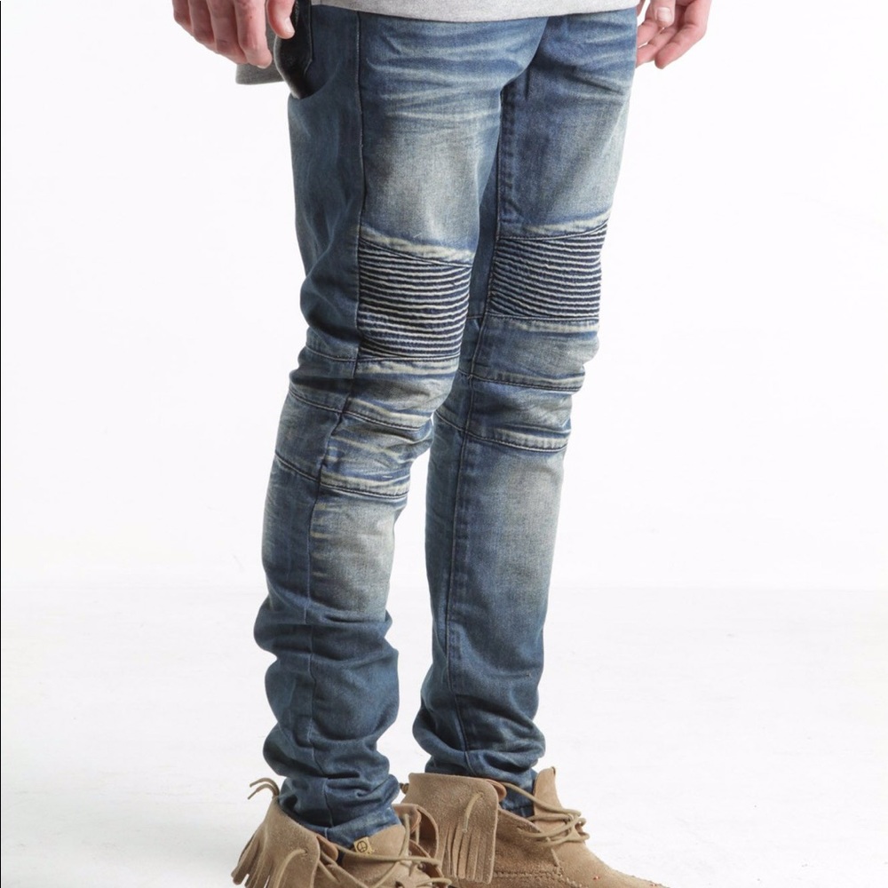 Embellish NYC Mulsanne Biker Denim (Sand Wash)